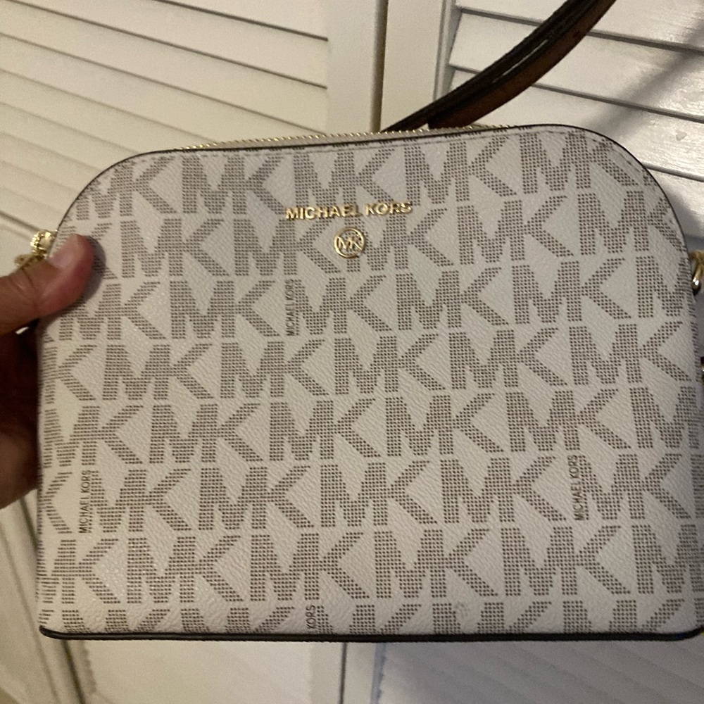 Michael Kors White /Brown and Gold Women's Bag - Picture 8 of 16